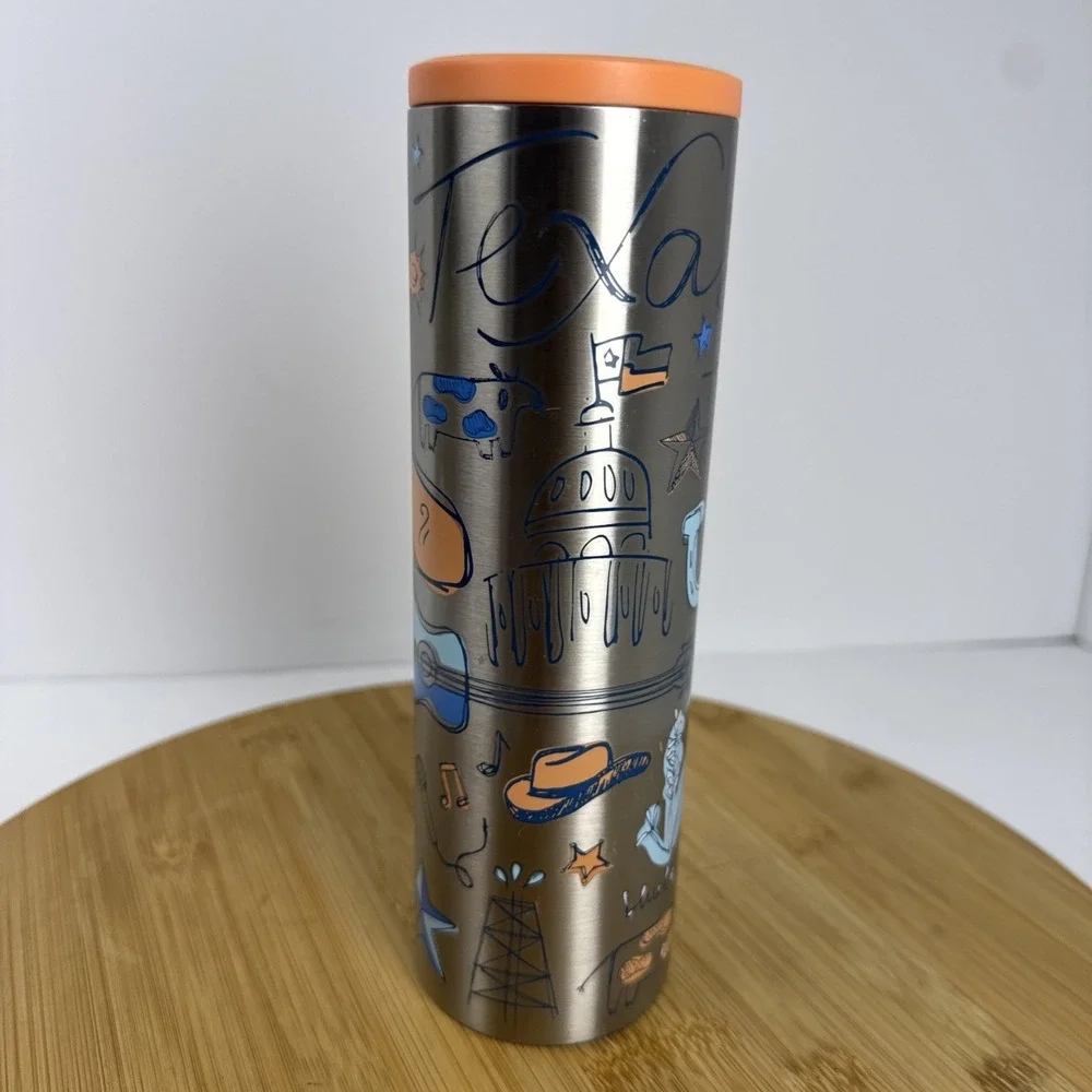 Starbucks‎ TEXAS Travel Tumbler Mug Stainless Steel 16oz Been There 2021 Orange